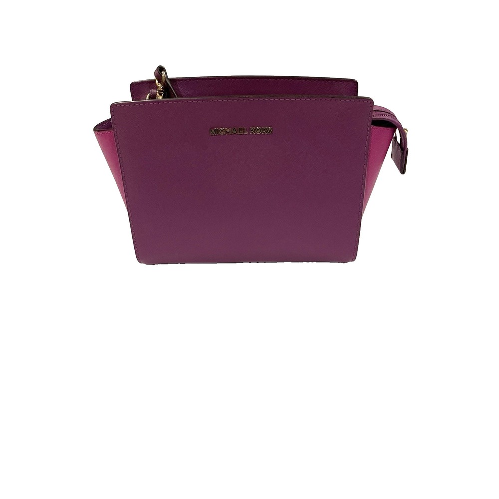michael kors handbag crossbody used purple leather - Picture 6 of 8
